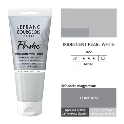 L&amp;B Flashe vopsea vinil (vopsea acrilică), 80 ml - 822, iridescent pearl white
