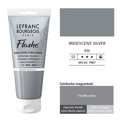 L&amp;B Flashe vopsea vinil (vopsea acrilică), 80 ml - 832, iridescent silver