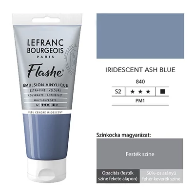 L&amp;B Flashe vopsea vinil (vopsea acrilică), 80 ml - 840, iridescent ash blue