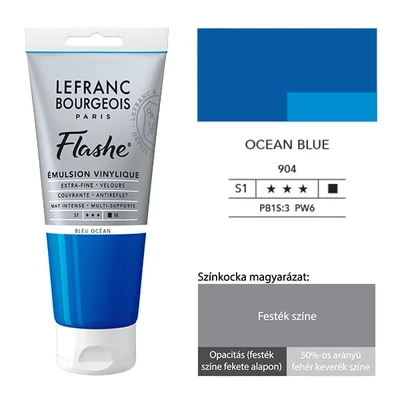 L&amp;B Flashe vopsea vinil (vopsea acrilică), 80 ml - 904, ocean blue