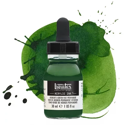 Liquitex cerneală acrilică, 30 ml - 224, Hooker's green hue permanent