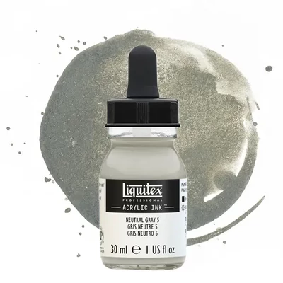 Liquitex cerneală acrilică, 30 ml - 599, neutral grey 5