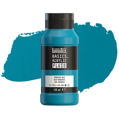 Liquitex Basics Fluid vopsea acrilică, 118 ml - 046, turquoise blue