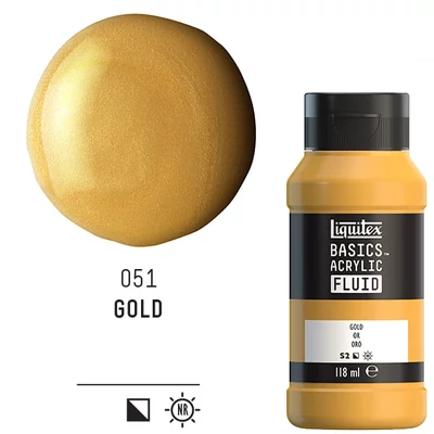 Liquitex Basics Fluid vopsea acrilică, 118 ml - 051, gold