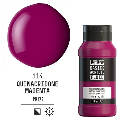 Liquitex Basics Fluid vopsea acrilică, 118 ml - 114, quinacridone magenta