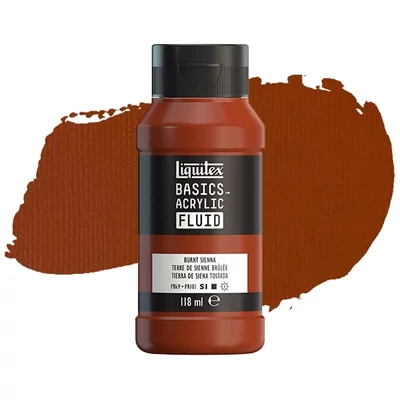 Liquitex Basics Fluid vopsea acrilică, 118 ml - 127, burnt sienna