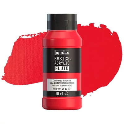 Liquitex Basics Fluid vopsea acrilică, 118 ml - 151, cadmium red medium hue