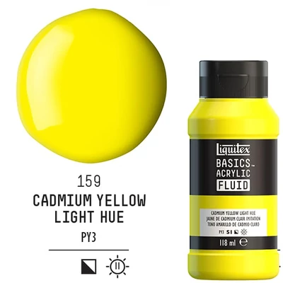 Liquitex Basics Fluid vopsea acrilică, 118 ml - 159, cadmium yellow light hue
