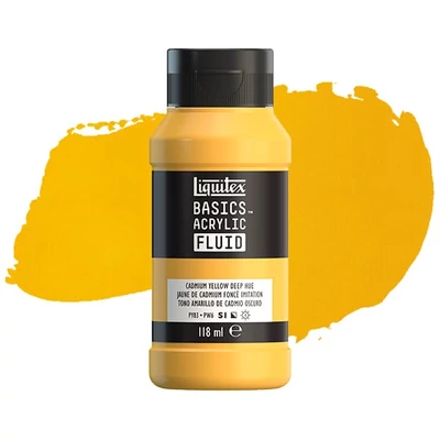 Liquitex Basics Fluid vopsea acrilică, 118 ml - 163, cadmium yellow deep hue