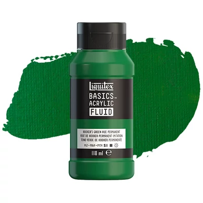 Liquitex Basics Fluid vopsea acrilică, 118 ml - 224, hooker's green hue permanent