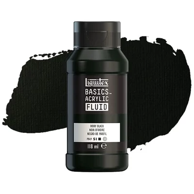 Liquitex Basics Fluid vopsea acrilică, 118 ml - 244, ivory black