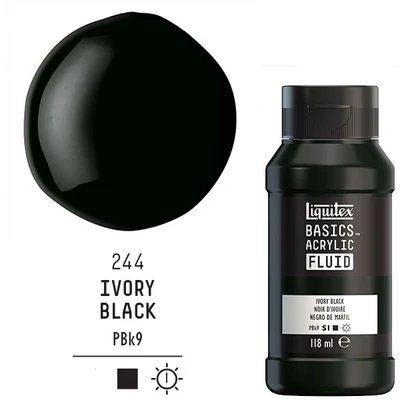 Liquitex Basics Fluid vopsea acrilică, 118 ml - 244, ivory black