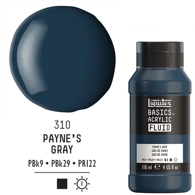 Liquitex Basics Fluid vopsea acrilică, 118 ml - 310, payne's grey