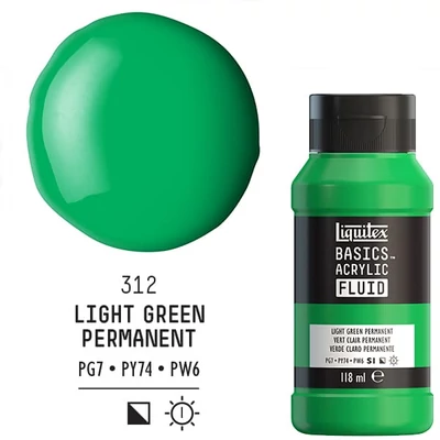 Liquitex Basics Fluid vopsea acrilică, 118 ml - 312, light green permanent