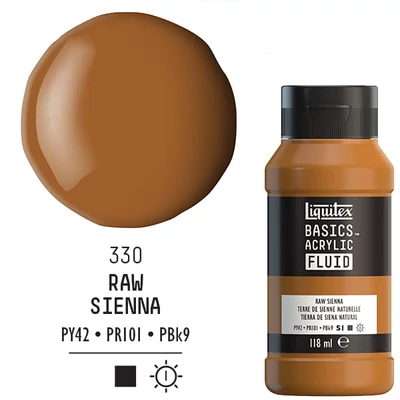 Liquitex Basics Fluid vopsea acrilică, 118 ml - 330, raw sienna