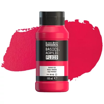 Liquitex Basics Fluid vopsea acrilică, 118 ml - 415, primary red