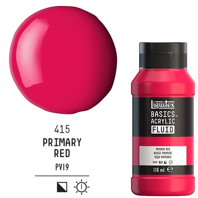 Liquitex Basics Fluid vopsea acrilică, 118 ml - 415, primary red