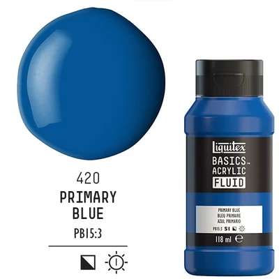 Liquitex Basics Fluid vopsea acrilică, 118 ml - 420, primary blue