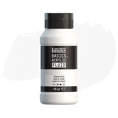 Liquitex Basics Fluid vopsea acrilică, 118 ml - 432, titanium white
