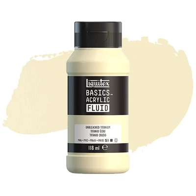 Liquitex Basics Fluid vopsea acrilică, 118 ml - 434, unbleached titanium
