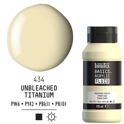 Liquitex Basics Fluid vopsea acrilică, 118 ml - 434, unbleached titanium