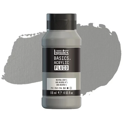 Liquitex Basics Fluid vopsea acrilică, 118 ml - 599, neutral grey 5