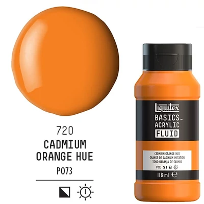 Vopsea acrilică Liquitex Basics Fluid, 118 ml - 720, cadmium orange hue