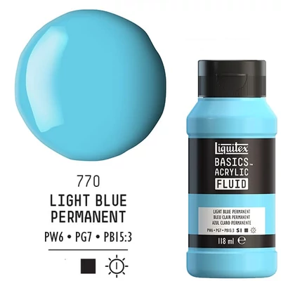 Liquitex Basics Fluid vopsea acrilică, 118 ml - 770, light blue permanent