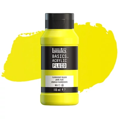 Liquitex Basics Fluid vopsea acrilică, 118 ml - 981, fluorescent yellow