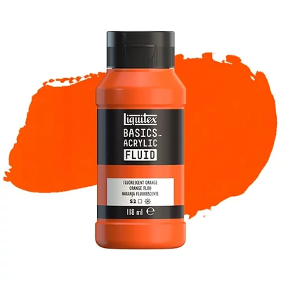 Liquitex Basics Fluid vopsea acrilică, 118 ml - 982, fluorescent orange