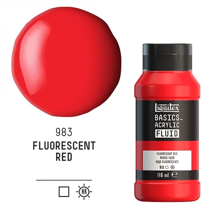 Liquitex Basics Fluid vopsea acrilică, 118 ml - 983, fluorescent red