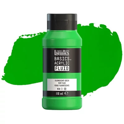 Liquitex Basics Fluid vopsea acrilică, 118 ml - 985, fluorescent green