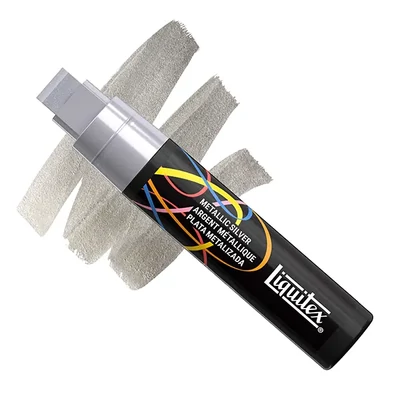 Liquitex Marker – marker decorativ acrilic, 15 mm, vârf larg – metallic silver