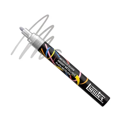 Liquitex Marker – marker decorativ acrilic, 2 mm, vârf rotund - metallic silver