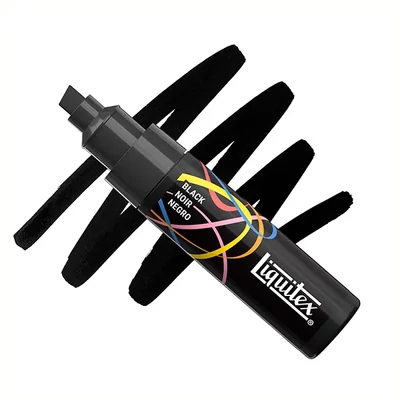 Liquitex Marker – marker decorativ acrilic, 8 mm, vârf reversibil – black
