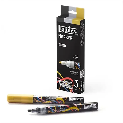 Liquitex Marker – marker decorativ acrilic, set de 3x2 mm - Accent