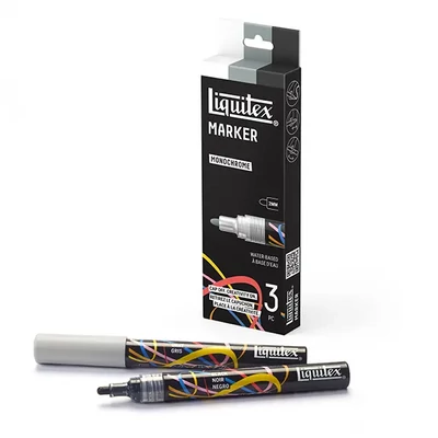 Liquitex Marker – marker decorativ acrilic, set de 3x2 mm - Monochrome