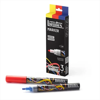 Liquitex Marker – marker decorativ acrilic, set de 3x2 mm – Primary
