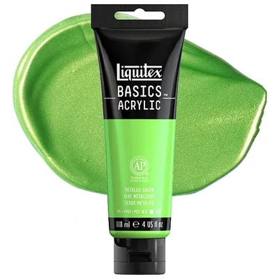 Liquitex Basics vopsea acrilică, 118 ml - 346, metallic green