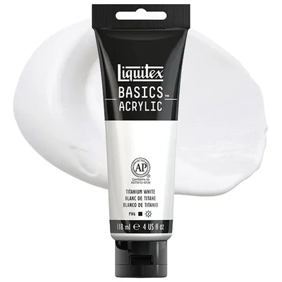 Liquitex Basics vopsea acrilică, 118 ml - 432, titanium white