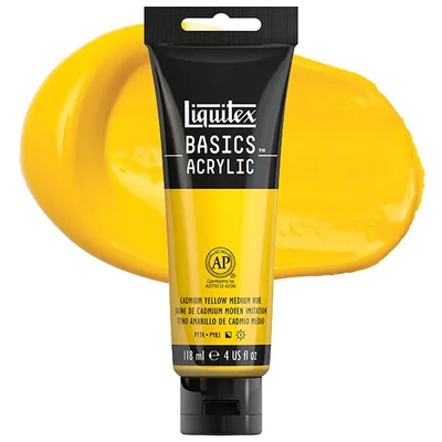 Liquitex Basics vopsea acrilică, 118 ml - 830, cadmium yellow medium hue