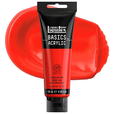 Liquitex Basics vopsea acrilică, 118 ml - 983, fluorescent red