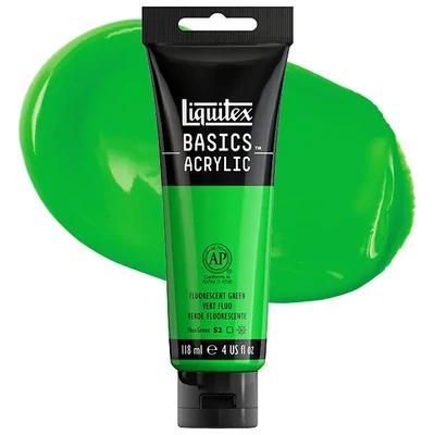 Liquitex Basics vopsea acrilică, 118 ml - 985, fluorescent green
