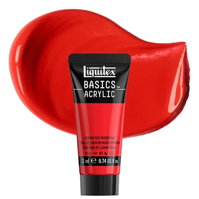 Vopsea acrilică Liquitex Basics, 22 ml - 151, cadmium red medium hue
