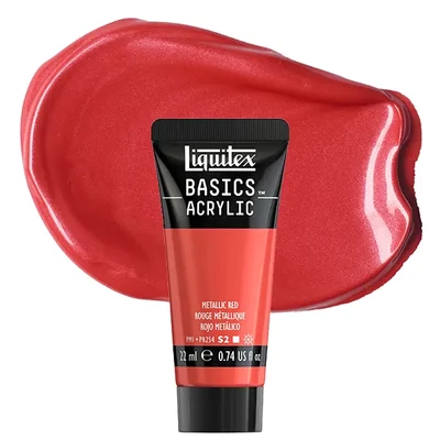 Vopsea acrilică Liquitex Basics, 22 ml - 345, metallic red