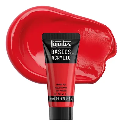 Vopsea acrilică Liquitex Basics, 22 ml - 415, primary red