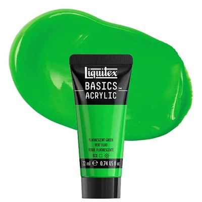 Vopsea acrilică Liquitex Basics, 22 ml - 985, fluorescent green