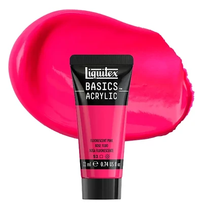 Vopsea acrilică Liquitex Basics, 22 ml - 987, fluorescent pink