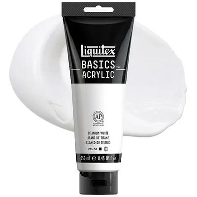 Liquitex Basics vopsea acrilică, 250 ml - 432, titanium white