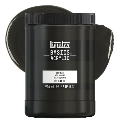 Liquitex Basics vopsea acrilică, 946 ml - 244, ivory black